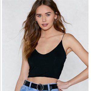 Nasty Gal Black Crop Tank Top